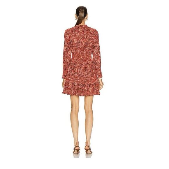Ulla Johnson Liv Poppy Floral Dress Split V-neck Mini Dress size 4 - Picture 3 of 3